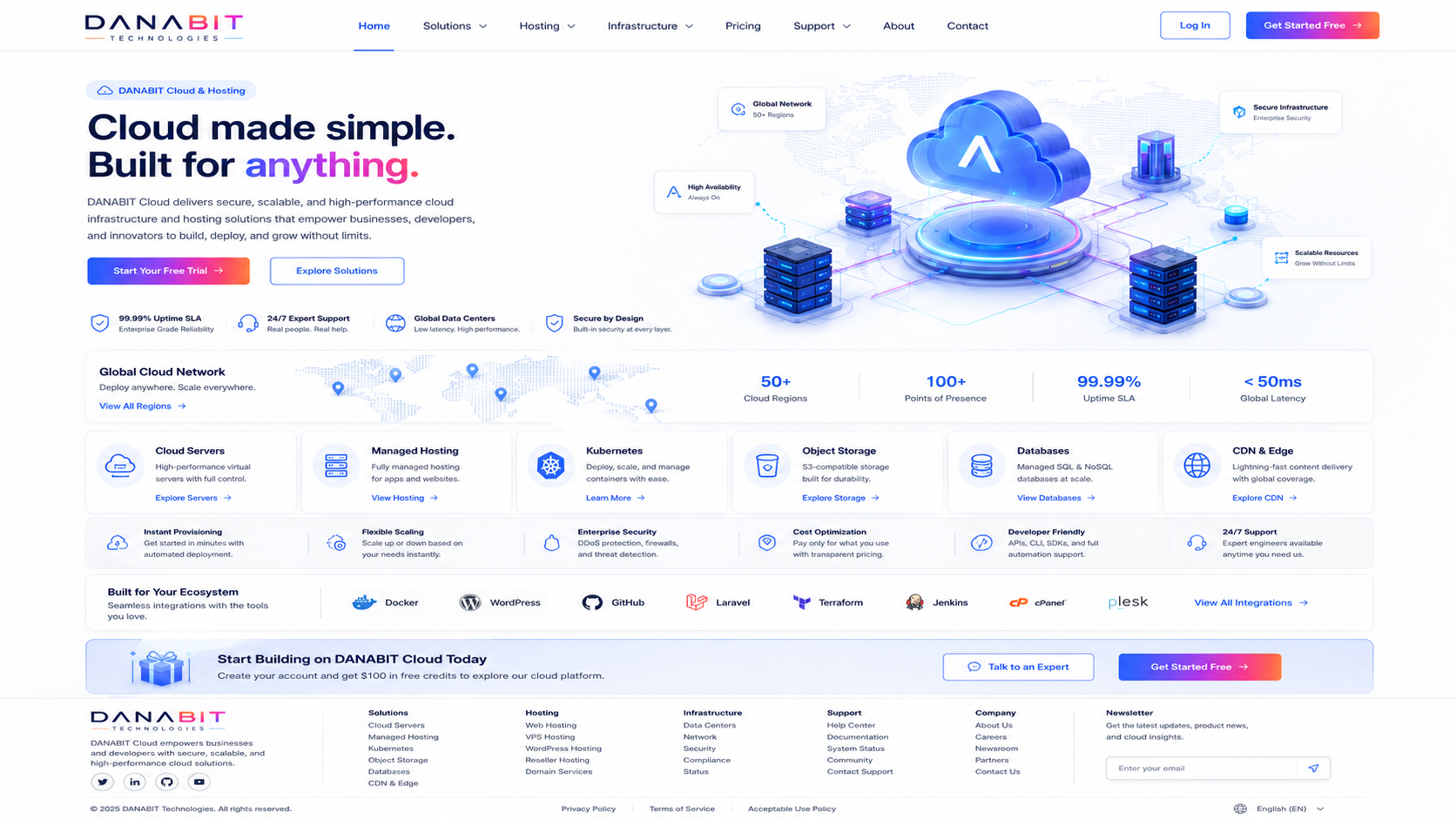 Cloud homepage mockup